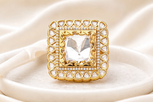 Zika Square Polki Ring