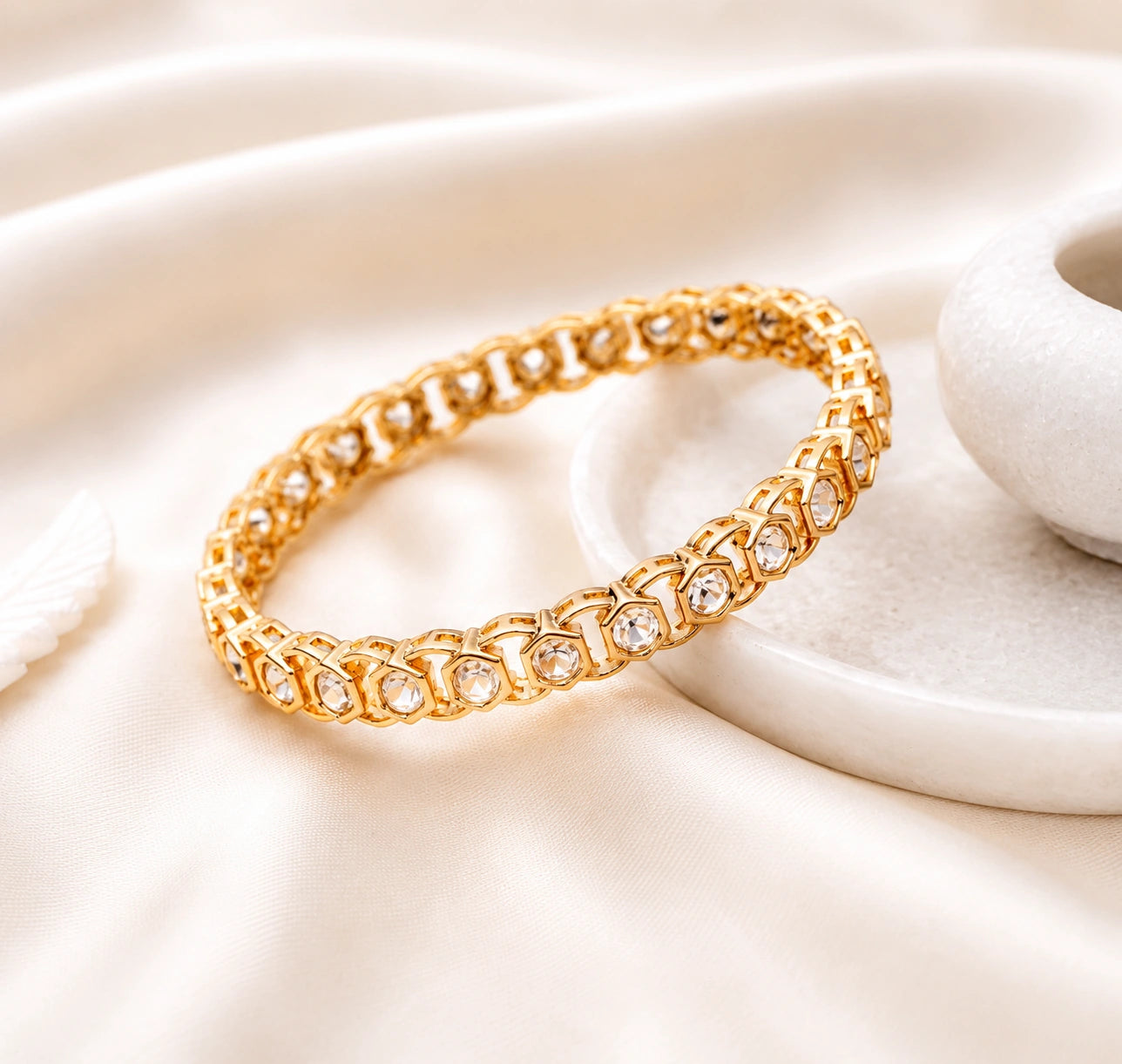 Zeena Polki Bangle- Pair of 2