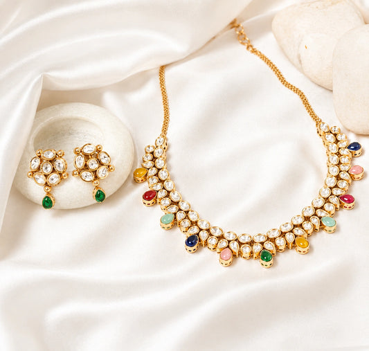 Rangeela Multicolored Kundan Necklace
