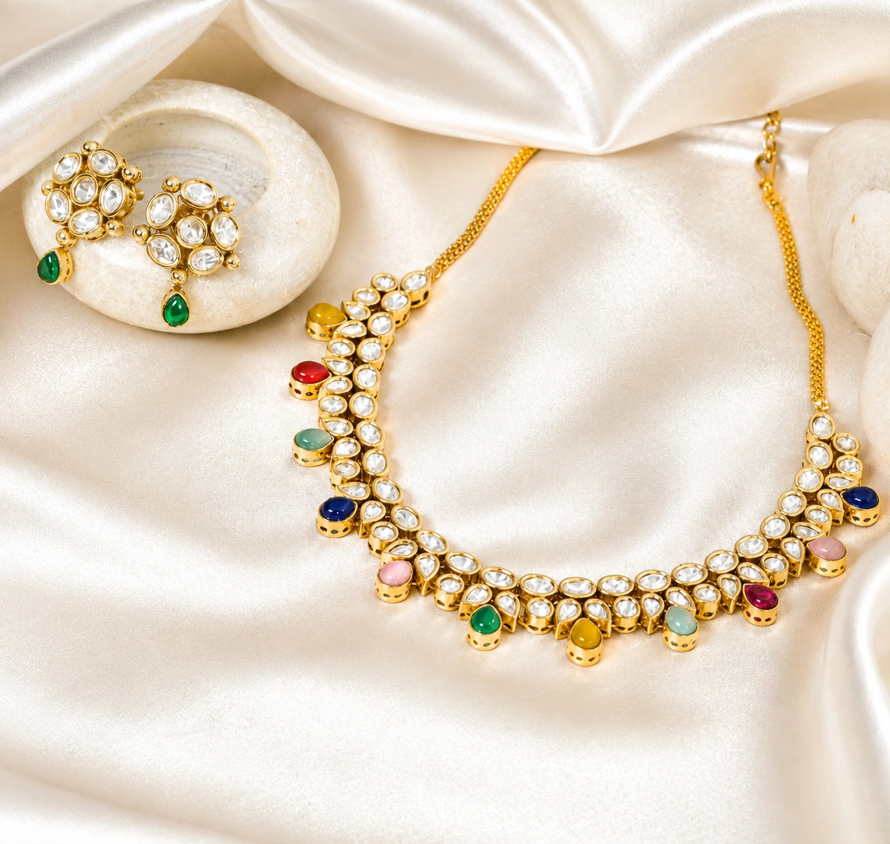 Rangeela Multicolored Kundan Necklace