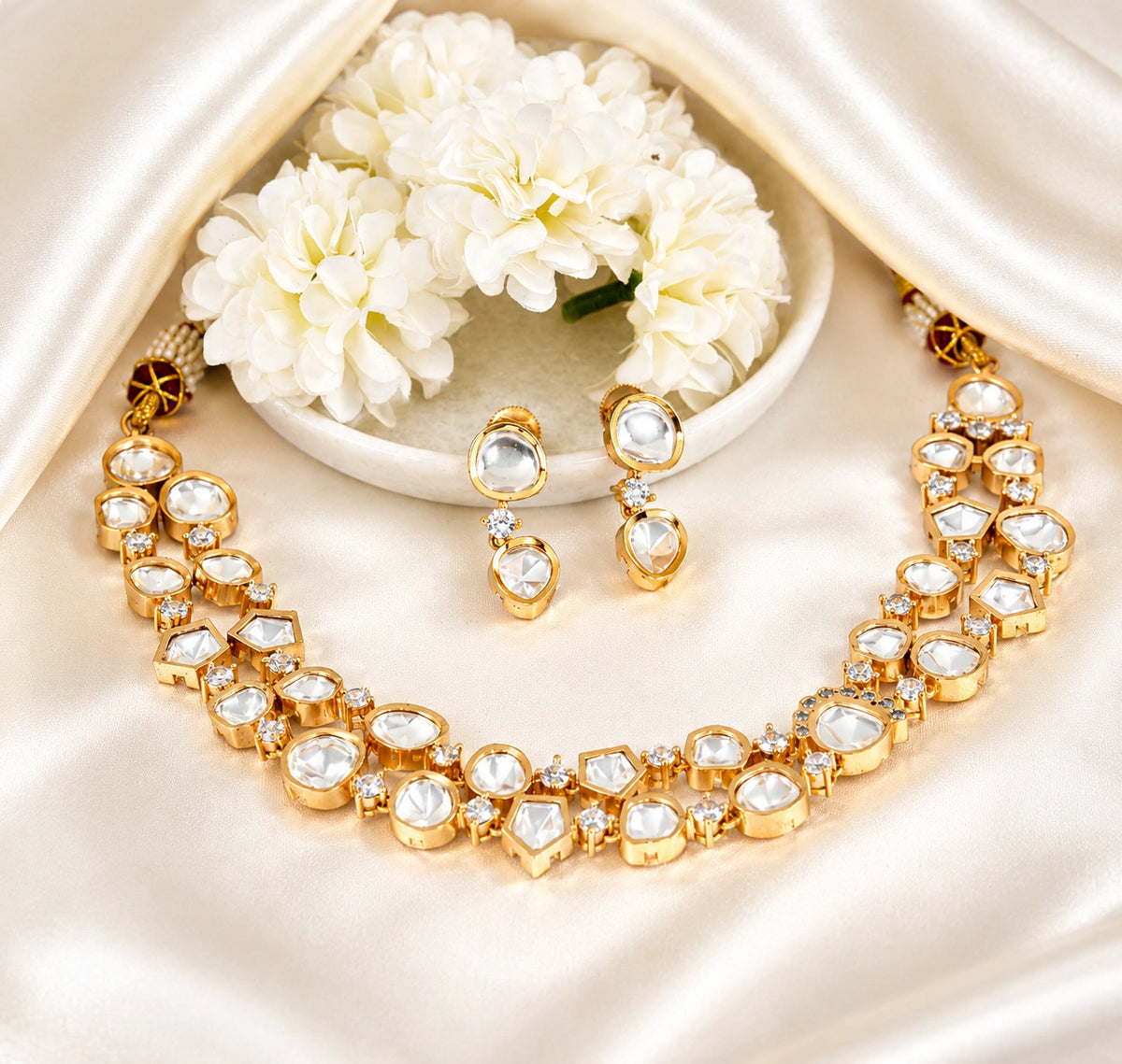 Aasia Double Layered Kundan Necklace