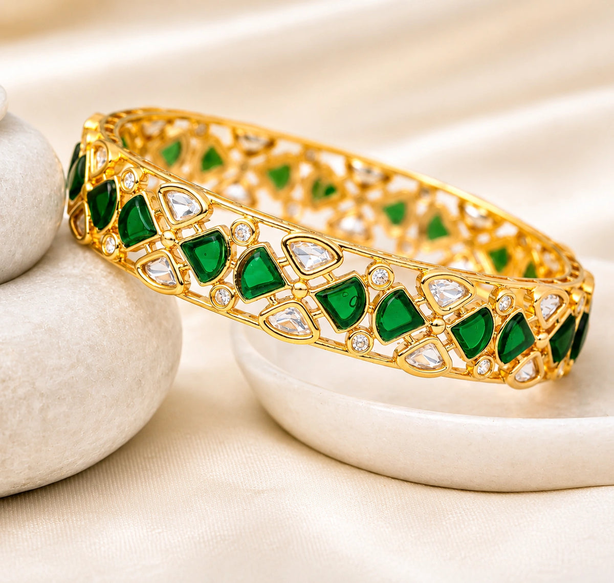 Aseem Green Bangle- Pair of 2