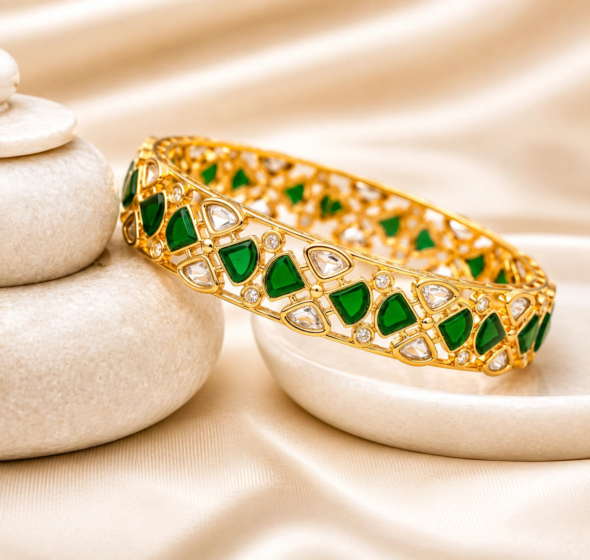 Aseem Green Bangle- Pair of 2