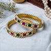 Eti Multicoloured Jadtar Embellished Bangle- Pair of 2