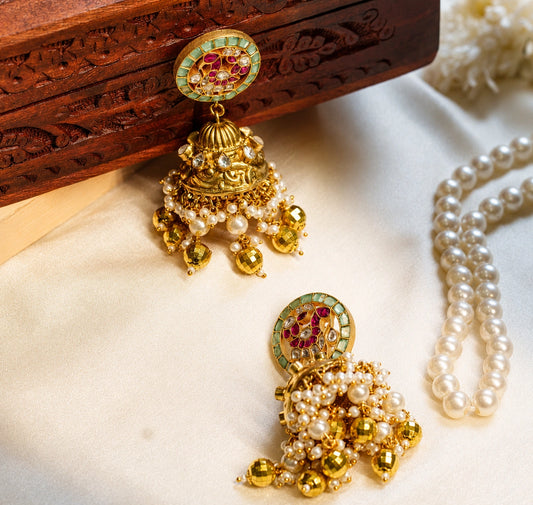 Mahi Multicoloured Jadtar Jhumka