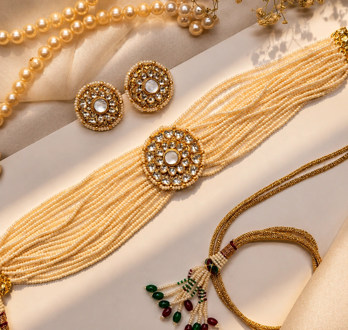 Chandramukhi White Kundan Embellished Necklace