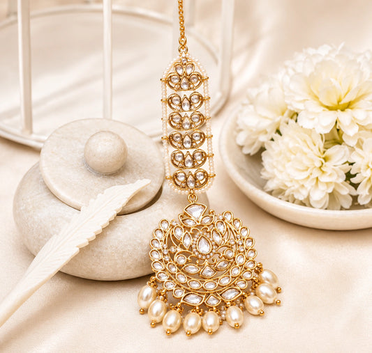 Khwab Polki Pearl Maangtikka