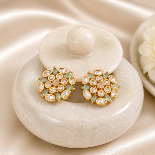 Mint Green Polki Stud