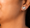 Emerald Green &Mossainite Diamond Style Necklace & Earring Set | Rose Gold Plated