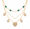 Mossainite Layered Necklace Set with Matching Earrings