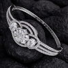 white CZ Stones Studded Silver Plated Bracelet