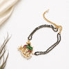 Handcrafted Double Layer Black Bead Hand Mangalsutra In Paachi Kundan Horse Charm