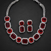 Hydro Red American Diamond Wedding Jewellery Set