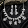 Faux American Diamond Doublet Necklace- White