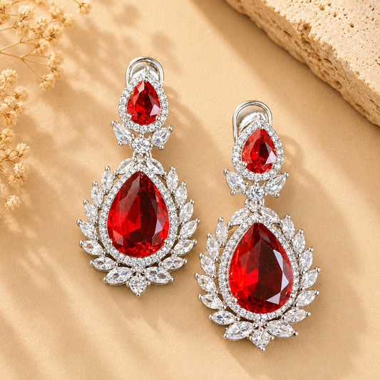 Cubic Zirconia | American Diamond Doublet Stone Dangler Earrings