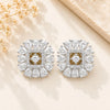 American Diamond Square Shape Stud Earrings
