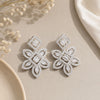 American Diamond Princess Leaf Stud Earrings