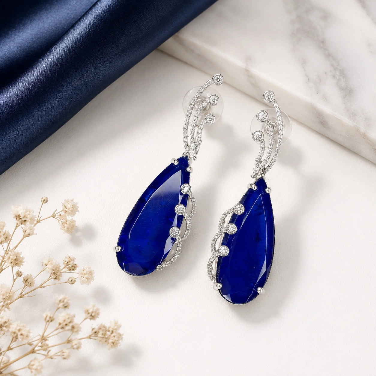 American Diamond Doublet Stone Dangler Earrings