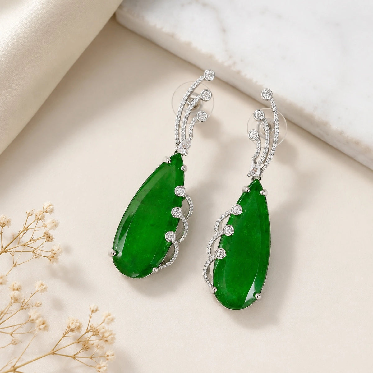 American Diamond Doublet Stone Dangler Earrings