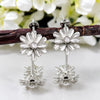 Oversized Flower Hoop Earrings- Silver Polish