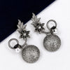 Pearl Contemporary Earrings- Black Polish