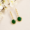 Handmade Golden Designer Green Colour Plug Earring