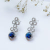 Classic Silver Tone Blue American Diamond Studded Set For Women