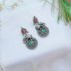 Antique Elephant Motif Oxidized Silver Earrings