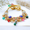 Handmade Multicolor Kundan Necklace Set with Butterfly Motif & Antique Coins – Festive Statement Jewellery