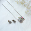 Tribal Oxidized Silver Necklace with Temple Motif