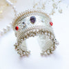 Handcrafted Oxidized Silver Plated Cuff Bracelet with Ghungroo Bells