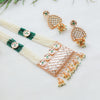 Pearl Beaded Long Kundan Necklace Set with Jhumka Drops – Modern Indian Jewellery