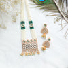 Pearl Beaded Long Kundan Necklace Set with Jhumka Drops – Modern Indian Jewellery