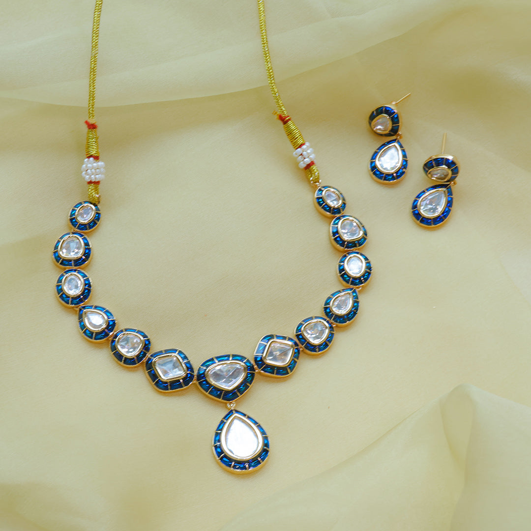 Elegant Mossainite Necklace Set with Earrings