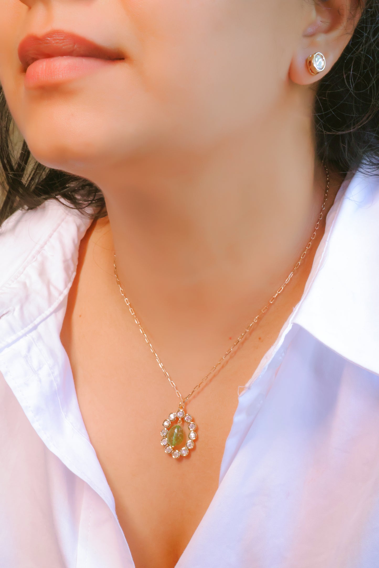 Mossainite Pendant Necklace set