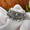 Lotus Motif Oxidised Kada