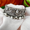 Lotus Motif Oxidised Kada