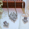 Oxidized Silver Peacock Necklace Set