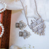 Oxidized Silver Peacock Necklace Set