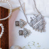 Oxidized Silver Peacock Necklace Set