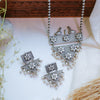 Oxidized Silver Peacock Necklace Set