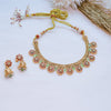 Antique Floral Necklace Set with Jhumka Earrings | Traditional Jewelry - Putstyle