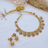 Antique Floral Necklace Set with Jhumka Earrings | Traditional Jewelry - Putstyle