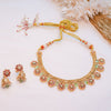 Antique Floral Necklace Set with Jhumka Earrings | Traditional Jewelry - Putstyle
