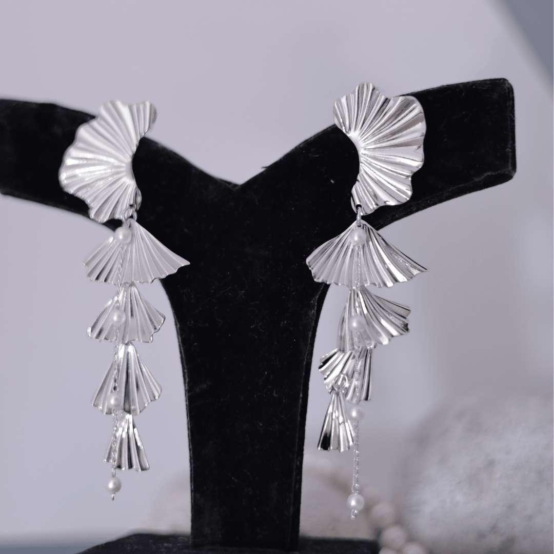 Art Deco Tiered Fan Earrings - Putstyle