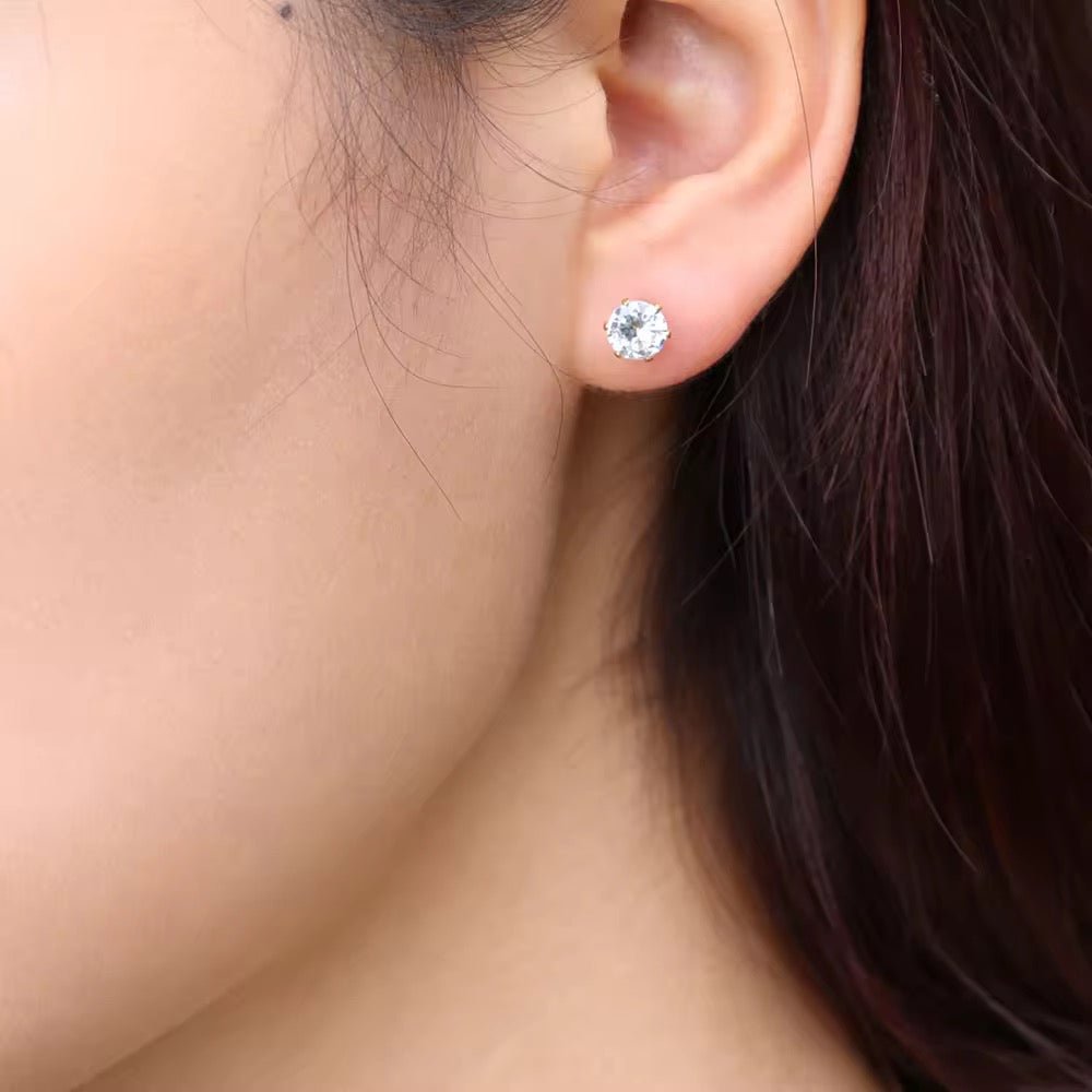 Classic Solitaire Stud Earrings - Putstyle