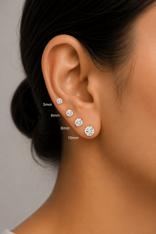 Classic Solitaire Stud Earrings - Putstyle