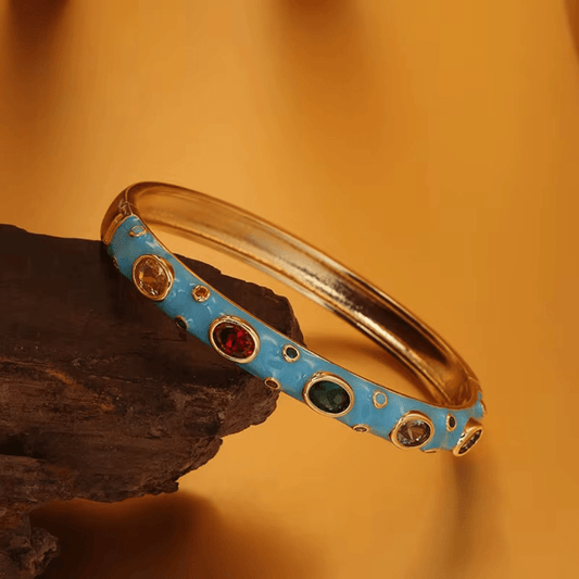 Colourful Metal Enamel Zircon Bracelet - Putstyle