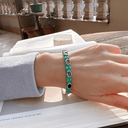 Colourful Metal Enamel Zircon Bracelet - Putstyle