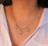 Dainty Heart Cluster Mossainite Necklace & Stud Earring Set |Rose Gold Plated - Putstyle